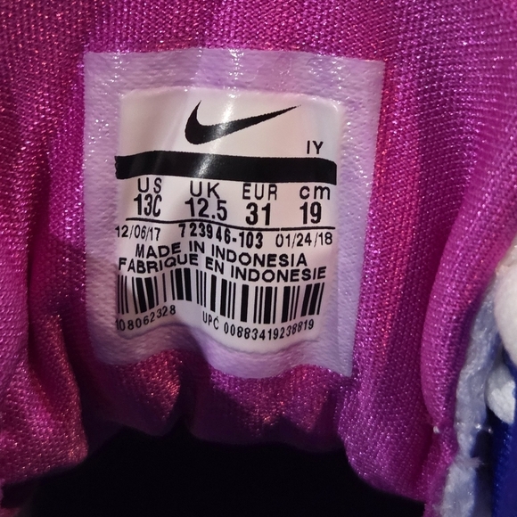 Nike Little Posite One (PS) Little Girls Multicolor Sneakers Size 13c - Picture 9 of 10